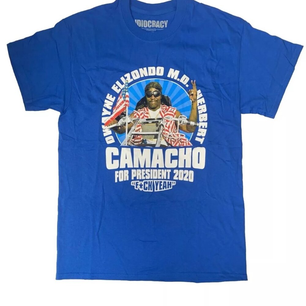Idiocracy Comedy Movie Camacho for US President 2020 Men's T-Shirt Blue